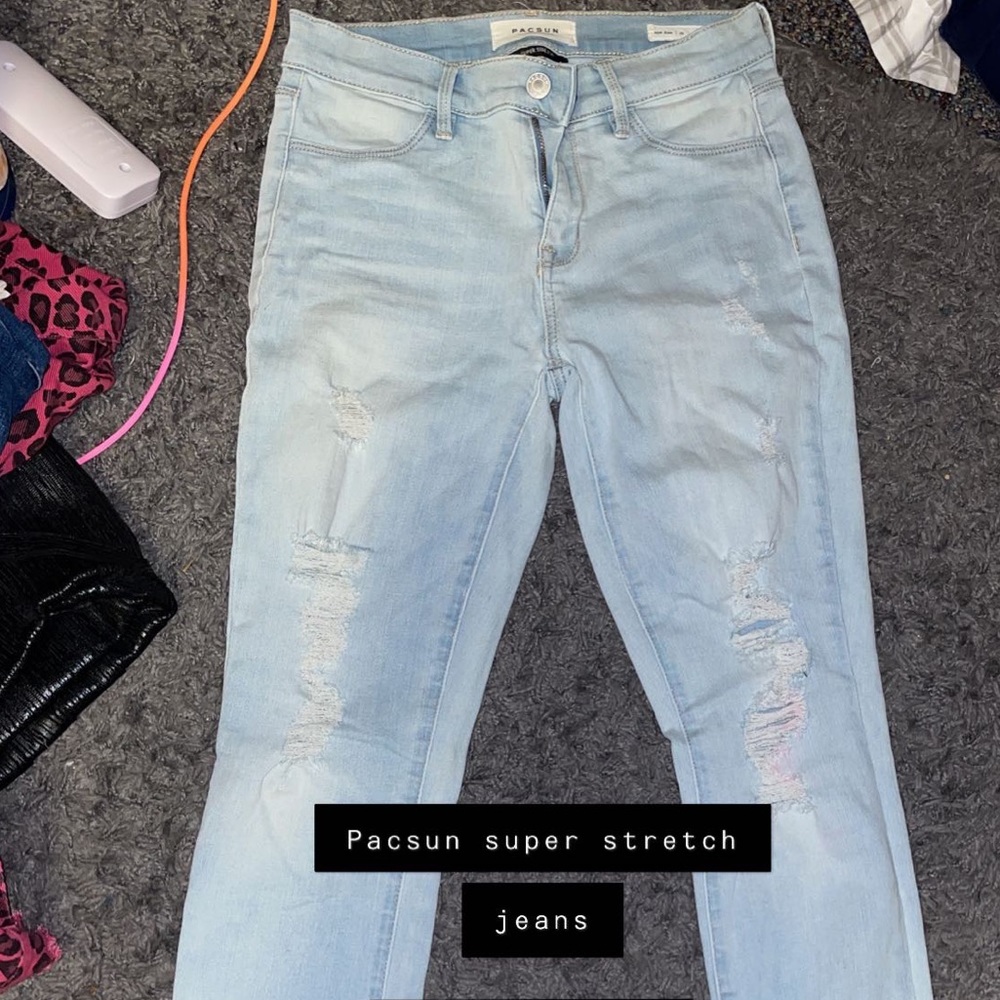 Pacsun blue ripped skinny jeans
